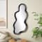 18" x 39" Wood Wavy Room Wall Mirror with Dimensional Frame